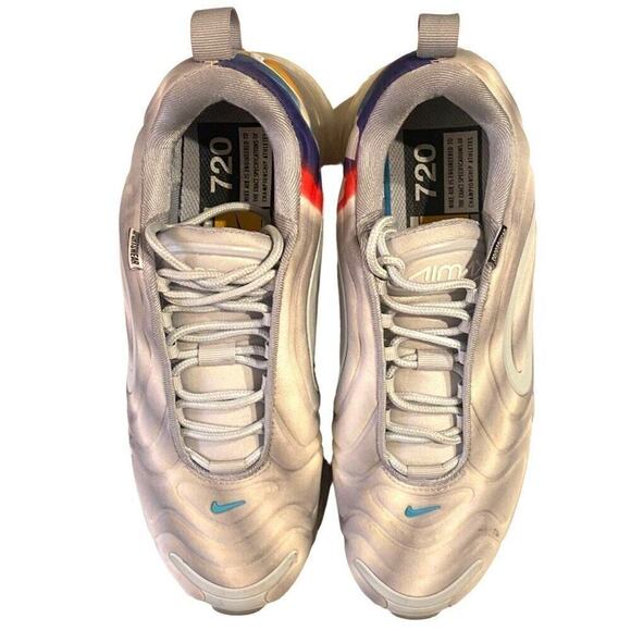 NIKE "Air Max 720" Women's Running Shoes, 8, Gray Nebula, Rainbow Colors - Picture 2 of 11